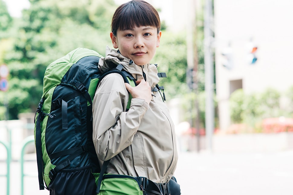 「リッジ」を背負った千葉さん。日本人の体格にもベストフィット！