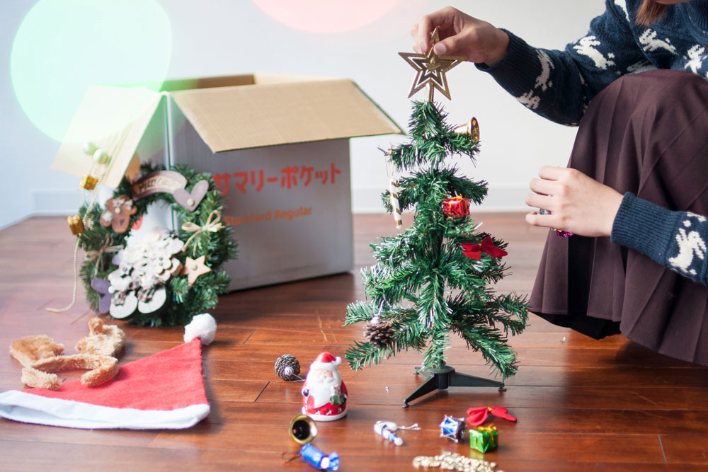 ※クリスマスツリーは箱に入っている場合、箱のままの撮影となります